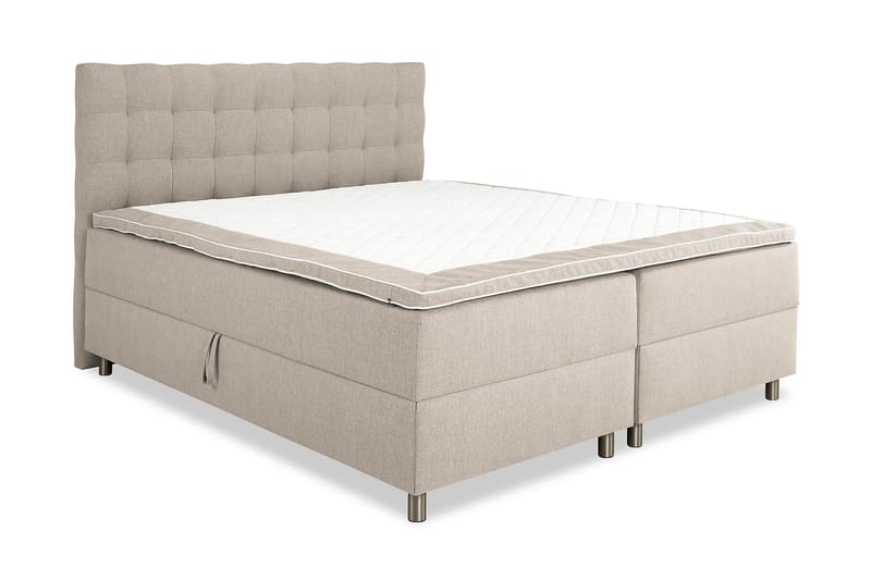 Montana Dobbeltseng med Oppbevaring 160x200 cm - Beige - Møbler - Senger - Senger med oppbevaring