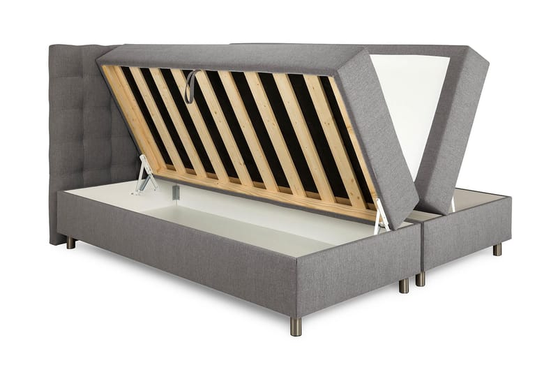 Montana Dobbeltseng med Oppbevaring 160x200 cm - Grå - Møbler - Senger - Senger med oppbevaring