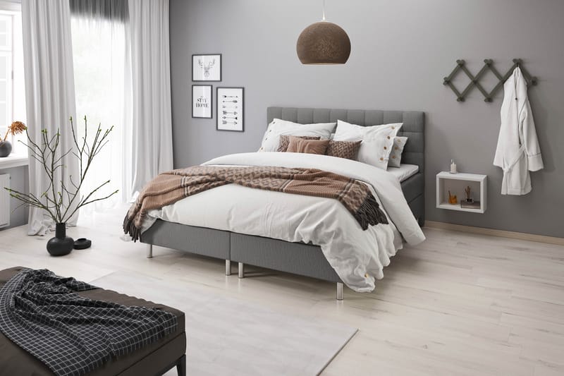 Montana Komplett Sengpakke med Oppbevaring 90x200 cm - Grå - Møbler - Senger - Senger med oppbevaring
