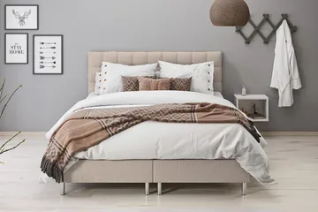 Montana Seng med Oppbevaring 140x200 - Beige - Møbler - Senger - Senger med oppbevaring