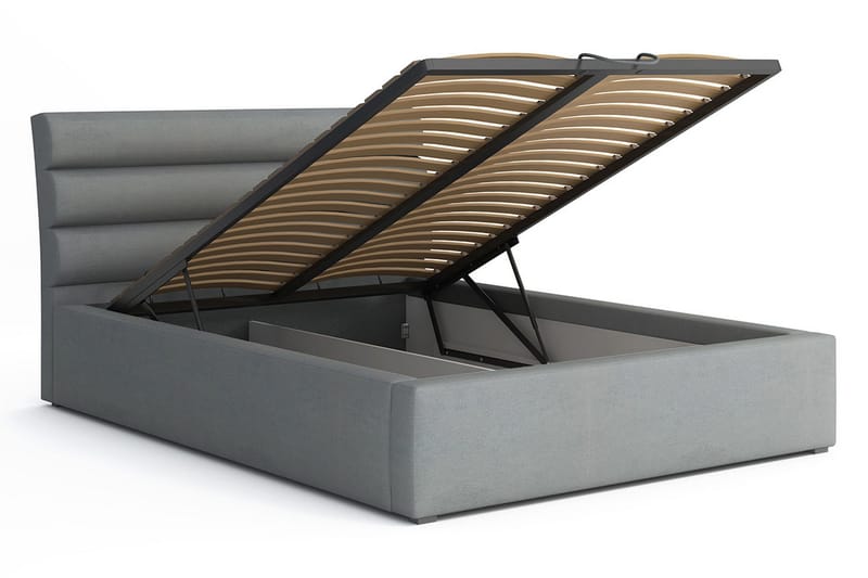 Moon Seng med Oppbevaring 223x160x100 cm - Svart/Grå - Møbler - Senger - Senger med oppbevaring