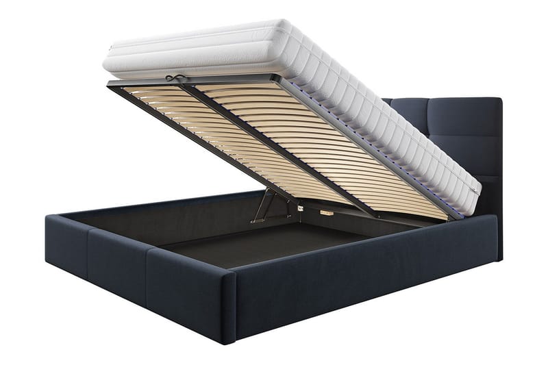 Nieres Oppbevaringsseng 160x200 cm - Mørkeblå - Møbler - Senger - Senger med oppbevaring