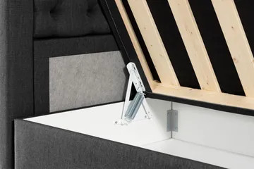 Oppbevaringsseng Alessia med LED-belysning 160x200 - Svart - Møbler - Senger - Senger med oppbevaring