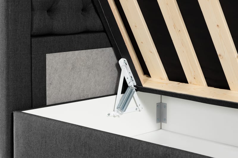 Oppbevaringsseng Alessia med LED-belysning 160x200 - Svart - Møbler - Senger - Senger med oppbevaring