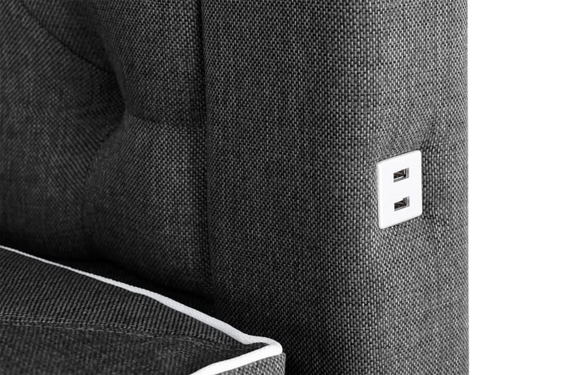 Oppbevaringsseng Alessia med LED-belysning 160x200 - Svart - Møbler - Senger - Senger med oppbevaring