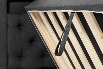 Oppbevaringsseng Alessia med LED-belysning 160x200 - Svart - Møbler - Senger - Senger med oppbevaring