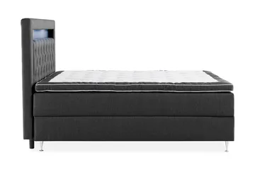 Oppbevaringsseng Alessia med LED-belysning 160x200 - Svart - Møbler - Senger - Senger med oppbevaring