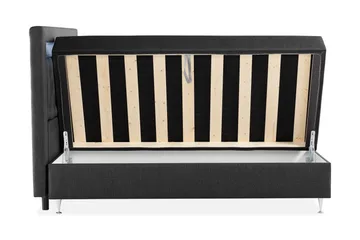 Oppbevaringsseng Alessia med LED-belysning 160x200 - Svart - Møbler - Senger - Senger med oppbevaring