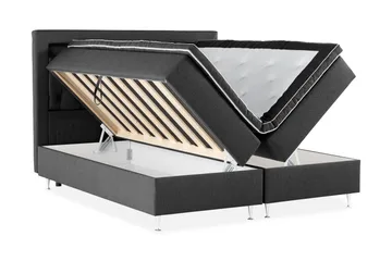 Oppbevaringsseng Alessia med LED-belysning 160x200 - Svart - Møbler - Senger - Senger med oppbevaring