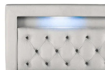 Oppbevaringsseng Alessia med LED-belysning 180x200 - Grå / Lysgrå - Møbler - Senger - Senger med oppbevaring