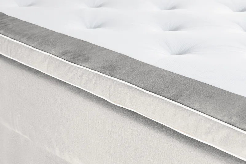 Oppbevaringsseng Alessia med LED-belysning 180x200 - Grå / Lysgrå - Møbler - Senger - Senger med oppbevaring