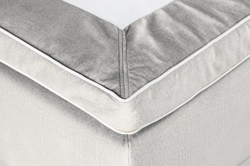 Oppbevaringsseng Alessia med LED-belysning 180x200 - Grå / Lysgrå - Møbler - Senger - Senger med oppbevaring