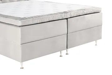 Oppbevaringsseng Alessia med LED-belysning 180x200 - Grå / Lysgrå - Møbler - Senger - Senger med oppbevaring