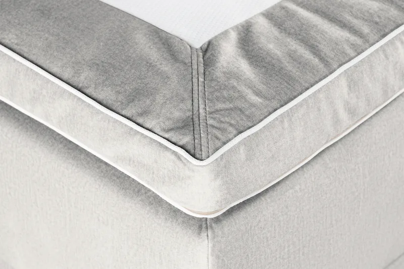 Oppbevaringsseng Alessia med LED-belysning 180x200 - Lysegrå - Møbler - Senger - Senger med oppbevaring