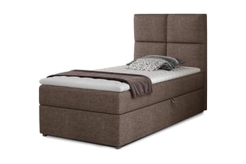 Oppbevaringsseng Lomagna 90x200 cm Rutete - Brun - Møbler - Senger - Senger med oppbevaring