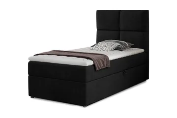 Oppbevaringsseng Lomagna 90x200 cm Rutete - Svart - Møbler - Senger - Senger med oppbevaring