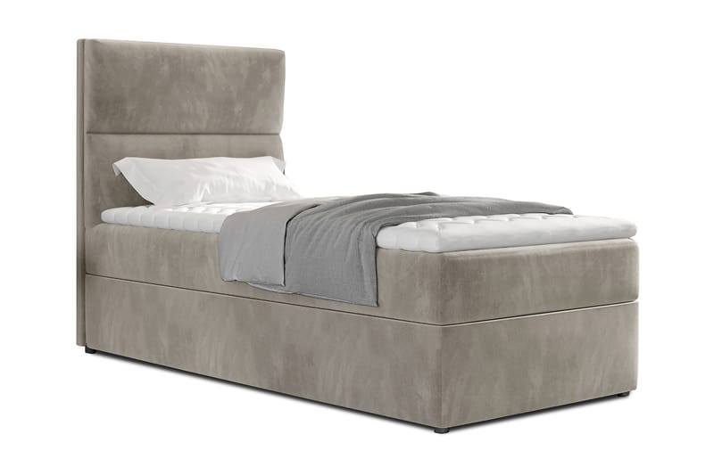 Oppbevaringsseng Lomagna 90x200 cm Vertikal Søm, Beige
