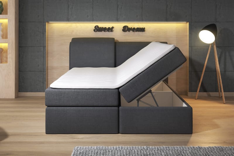 Owen Komplett Box Bed 180x200 Svart - Svart - Møbler - Senger - Senger med oppbevaring