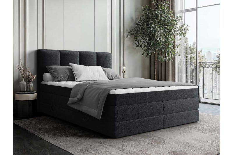 Pinta Oppbevaringsseng 160x200 cm, Brun/Sort