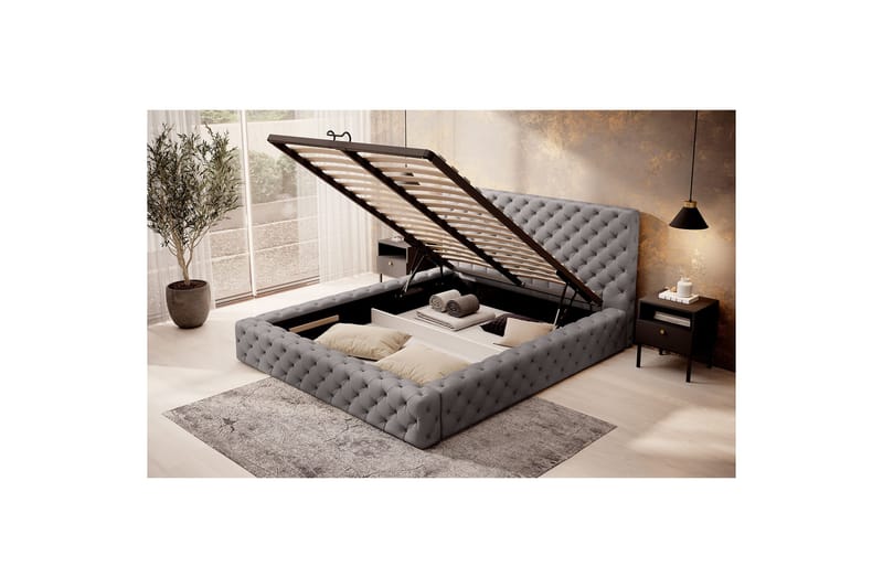 Princce Sengeramme 180x200 cm - Blå - Møbler - Senger - Senger med oppbevaring
