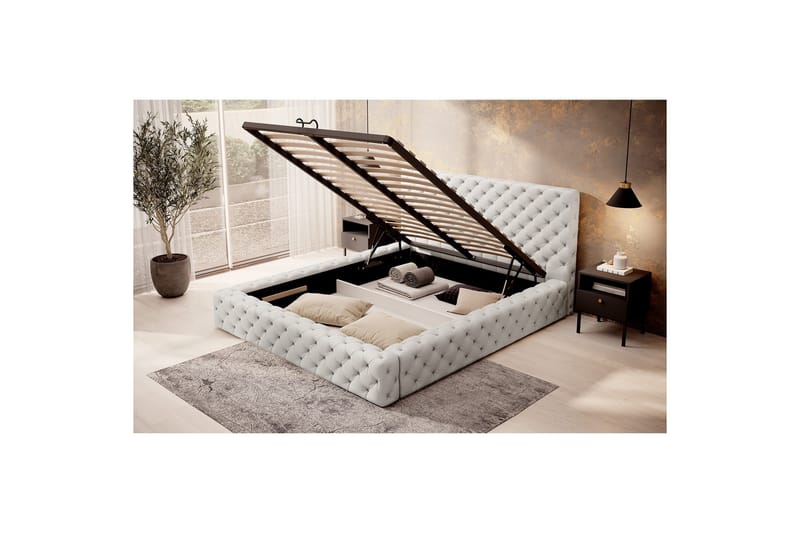 Princce Sengeramme 180x200 cm - Grå - Møbler - Senger - Senger med oppbevaring