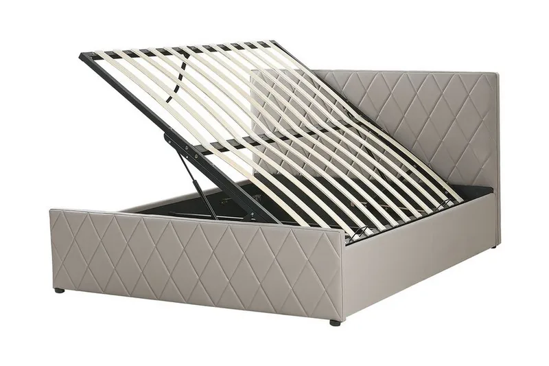 Rochefort Oppbevaringsseng 140x200 cm - Kunstlær/Grå - Møbler - Senger - Senger med oppbevaring