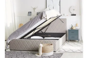 Rochefort Oppbevaringsseng 140x200 cm - Kunstlær/Grå - Møbler - Senger - Senger med oppbevaring