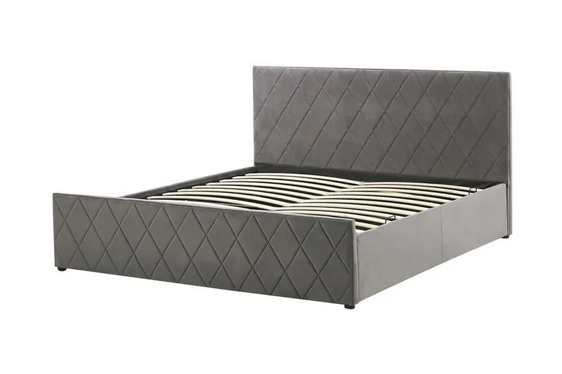 Rochefort Oppbevaringsseng 180x200 cm - Fløyel/Grå - Møbler - Senger - Senger med oppbevaring