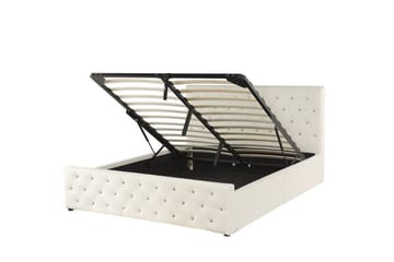 Saleux Oppbevaringsseng 140x200 cm - Fløyel/Beige - Møbler - Senger - Senger med oppbevaring