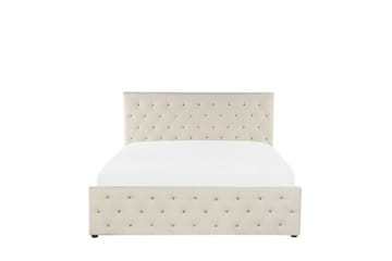 Saleux Oppbevaringsseng 140x200 cm - Fløyel/Beige - Møbler - Senger - Senger med oppbevaring