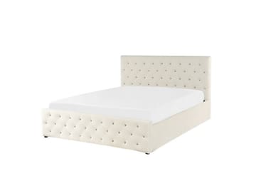 Saleux Oppbevaringsseng 140x200 cm - Fløyel/Beige - Møbler - Senger - Senger med oppbevaring