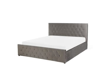 Saleux Oppbevaringsseng 140x200 cm - Fløyel/Grå - Møbler - Senger - Senger med oppbevaring