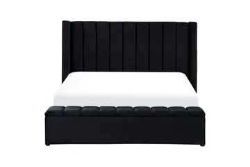 Säng med förvaringsbänk Beliani Noyers Beige, 160x200 cm Black 180x200 - Møbler - Senger - Vannsenger