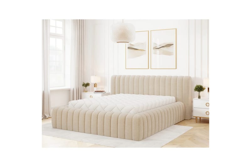 Sängram & Sängstomme Eltap Beige 140x200 32 - Møbler - Senger - Senger med oppbevaring
