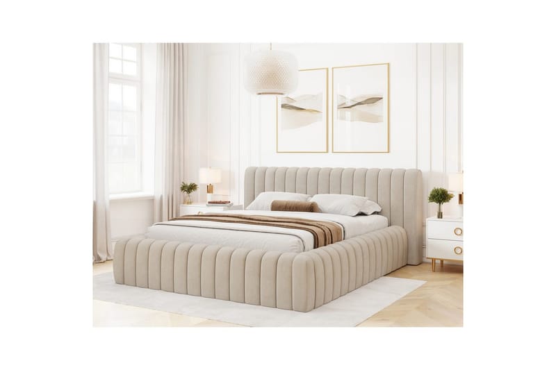 Sängram & Sängstomme Eltap Beige 160x200 DEL - Møbler - Senger - Senger med oppbevaring
