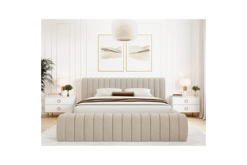 Sängram & Sängstomme Eltap Beige 160x200 DEL - Møbler - Senger - Senger med oppbevaring