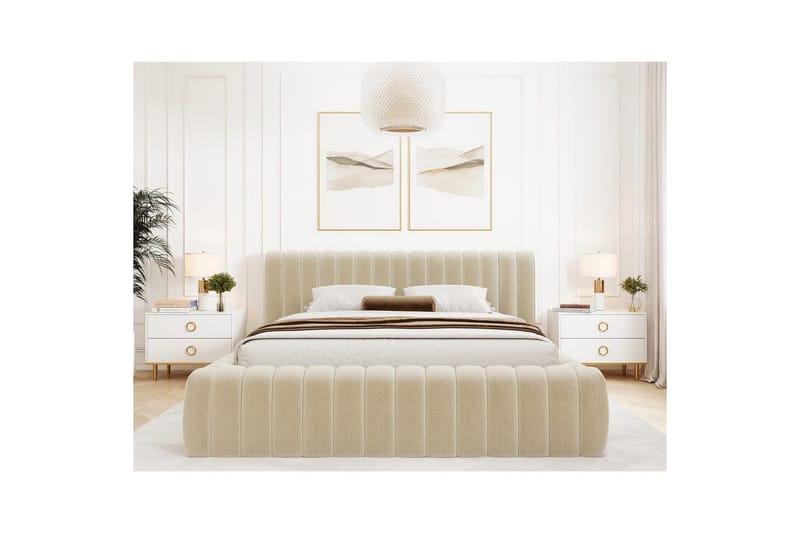 Sängram & Sängstomme Eltap Beige 180x200 44 - Møbler - Senger - Senger med oppbevaring