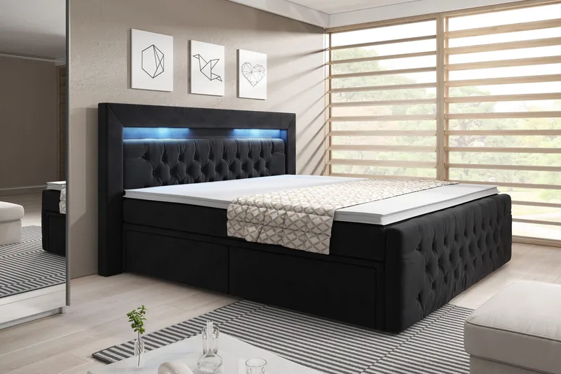 Sengepakke Celio 140x200, Svart/Fløyel