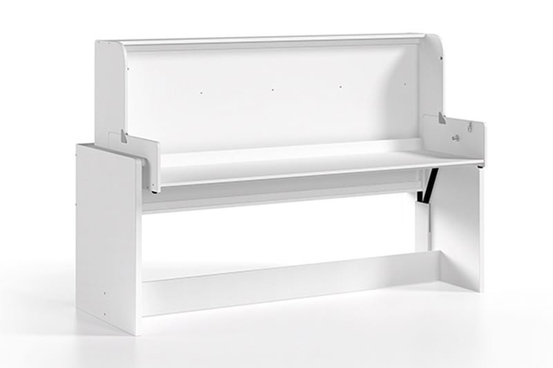 Skrivebordsseng Brencon - Hvit - Senger med oppbevaring
