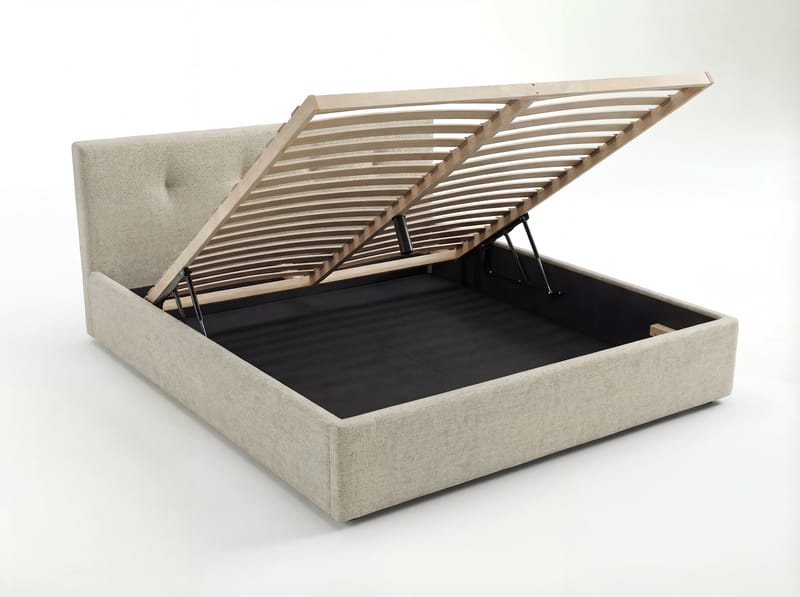 Sengeramme Deylinor 160x200 cm med løfteoppbevaring - beige - Møbler - Senger - Senger med oppbevaring