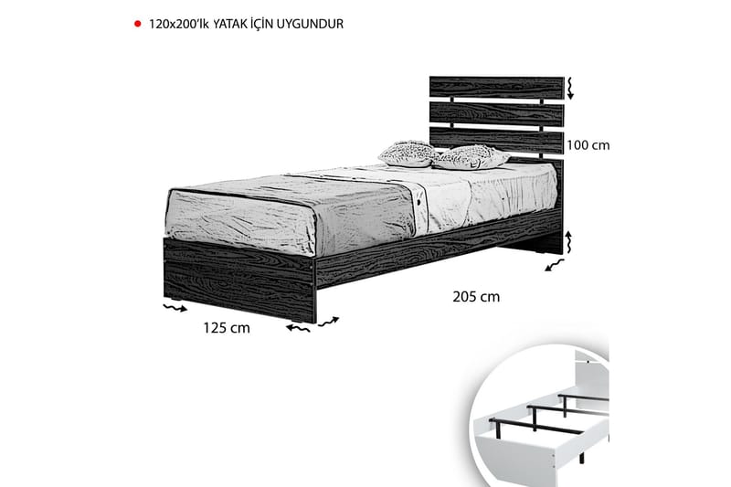 Sengeramme Montek 120x200 cm - Valnøtt - Sengeramme & sengestamme