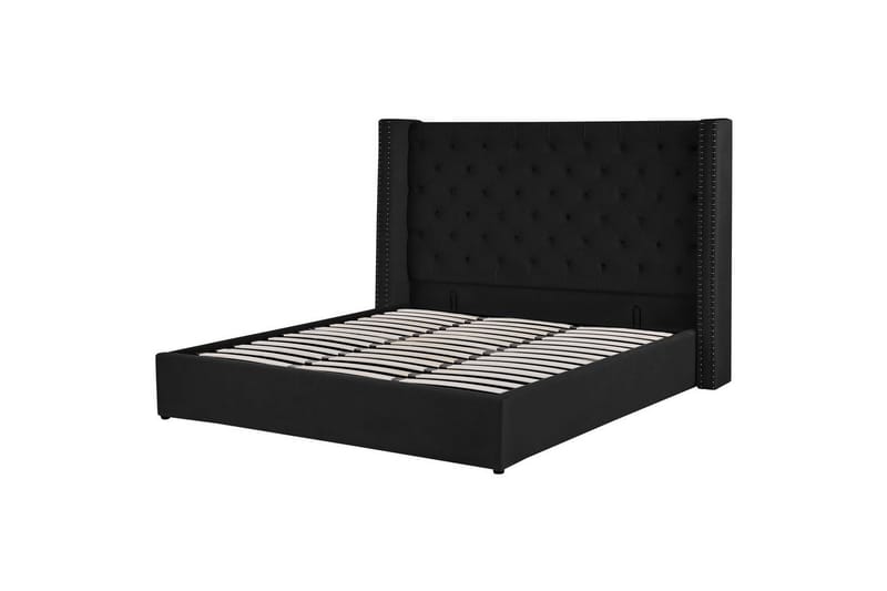 Sengeramme og sengestamme Seng med oppbevaring Lubbon Svart||Sølv 180x200 - Møbler - Senger - Senger med oppbevaring