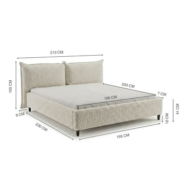 Sengeramme Rynorin 180x200 cm med løfteoppbevaring - beige - Møbler - Senger - Sengeramme & sengestamme
