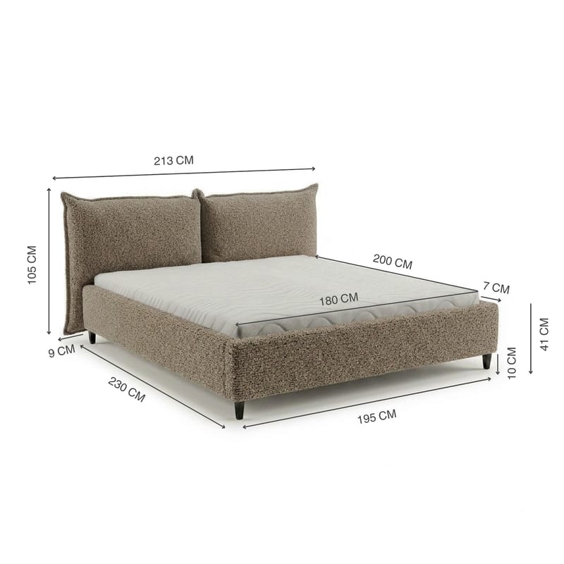 Sengeramme Rynorin 180x200 cm med løfteoppbevaring - gråbeige - Møbler - Senger - Sengeramme & sengestamme