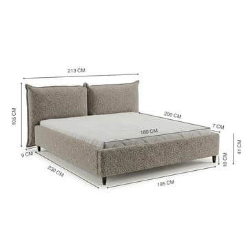 Sengeramme Rynorin 180x200 cm med løfteoppbevaring - lys gråbeige - Møbler - Senger - Sengeramme & sengestamme