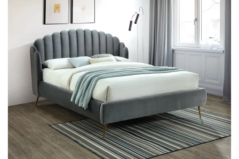 Acalabria Sengeramme 180x200 cm, Grå/Gull