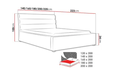 Adrianah Sengeramme 200x200 cm - Møbler - Senger - Sengeramme & sengestamme