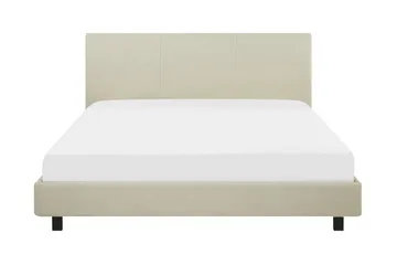 Albi Dobbeltseng 160x200 cm i Stoff med Sengegavl - Beige - Møbler - Senger - Sengeramme & sengestamme