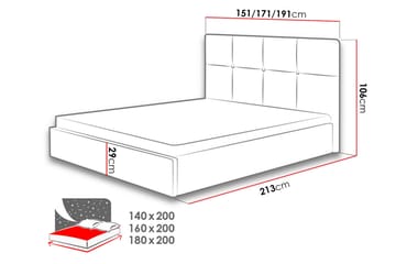 Allatessa Sengeramme 180x200 cm - Grå - Møbler - Senger - Sengeramme & sengestamme