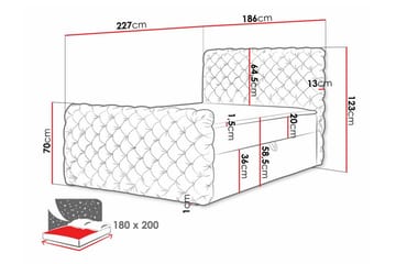 Almancil Sengepakke med Oppbevaring 180x200 cm i Fløyel med Sengegavl + Overmadrass - Svart - Møbler - Senger - Sengeramme & sengestamme